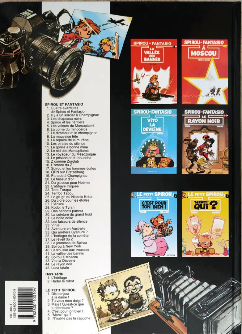 Verso de l'album Spirou et Fantasio Tome 8 La mauvaise tête