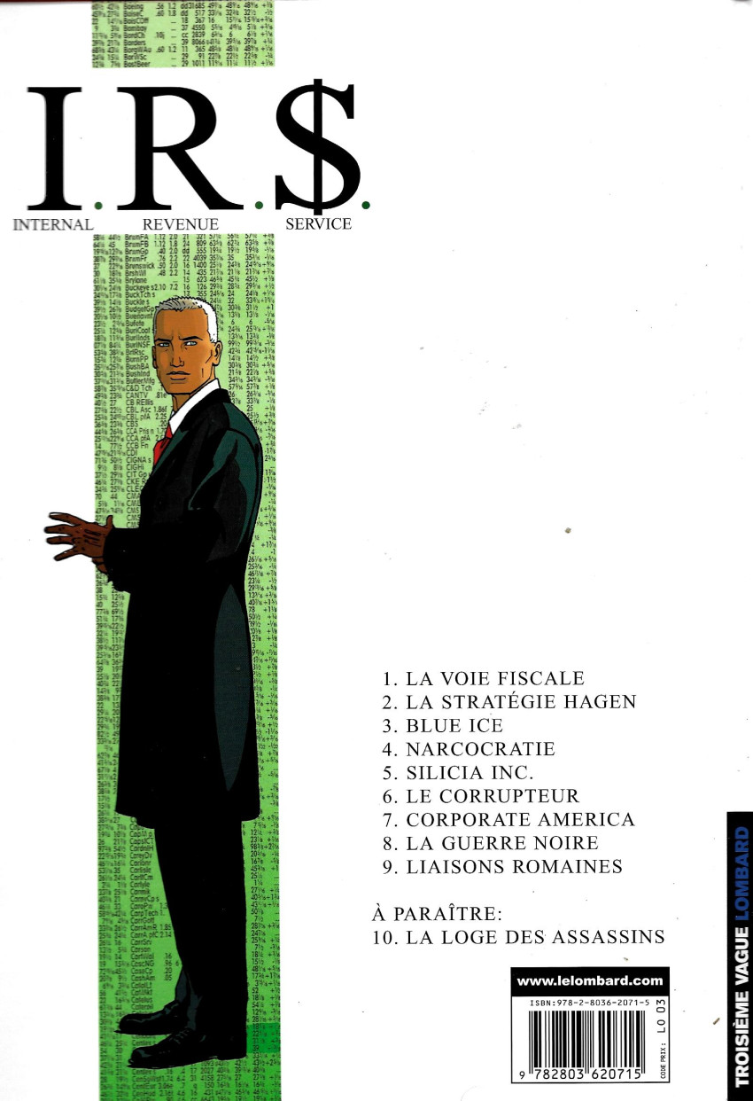 Verso de l'album I.R.$. Tome 7 Corporate América