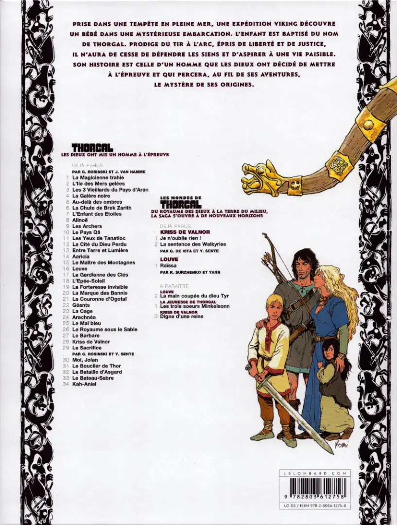 Verso de l'album Thorgal Tome 23 La cage