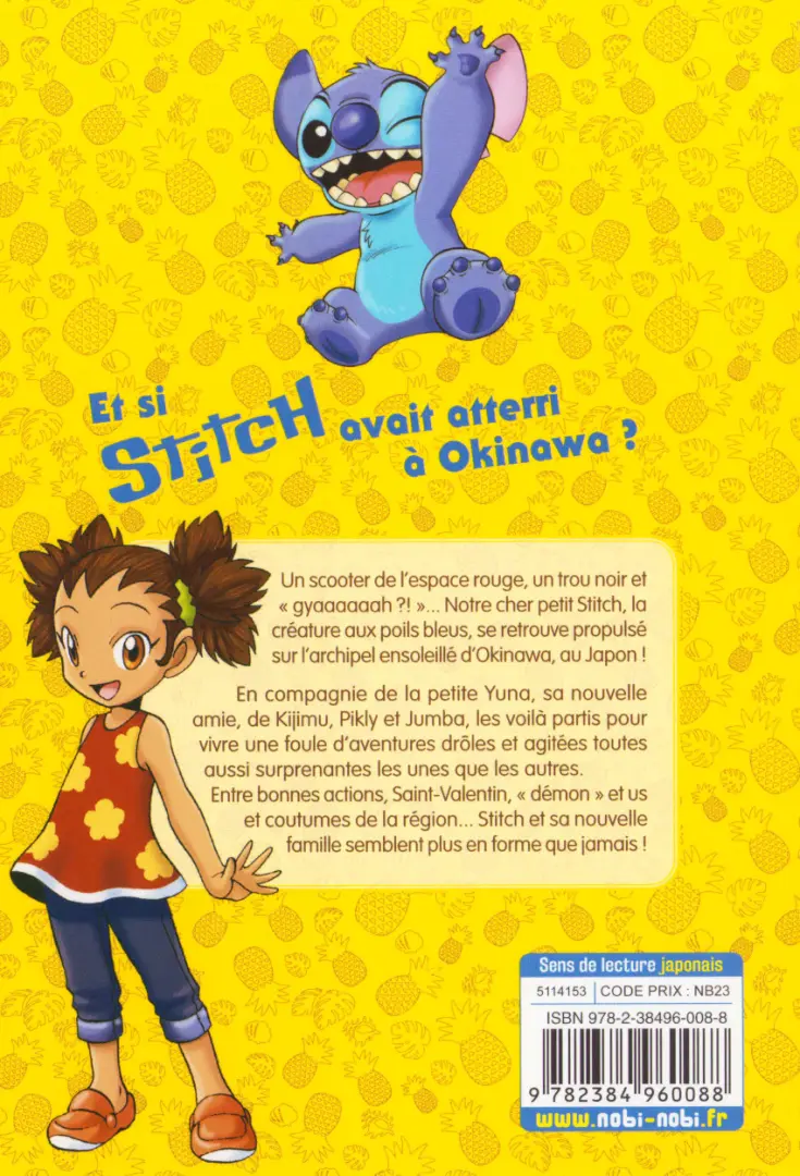 Verso de l'album Stitch : À l'aventure ! 1 Aventures à Okinawa