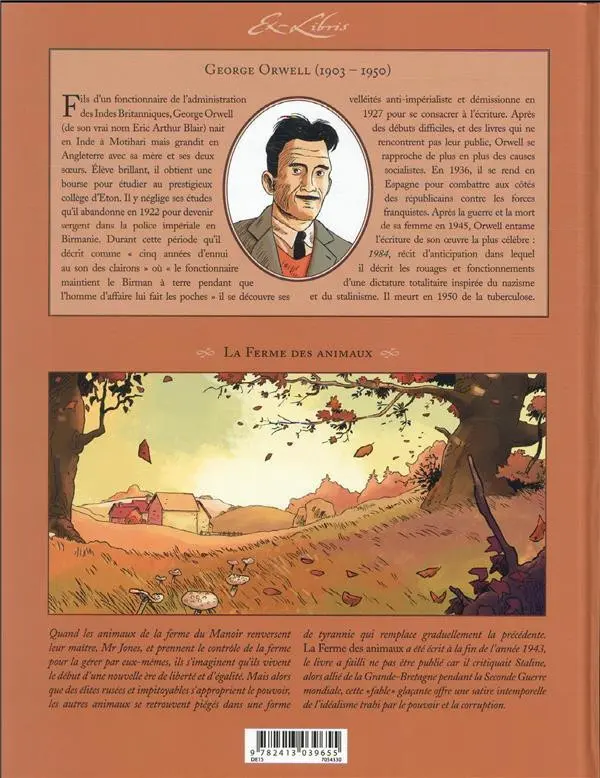 Verso de l'album La ferme des animaux