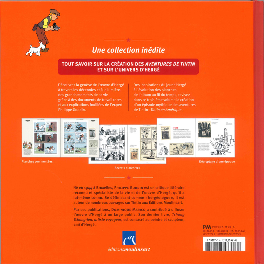 Verso de l'album Tintin - Les coulisses d'une œuvre 3 Tintin en Amérique