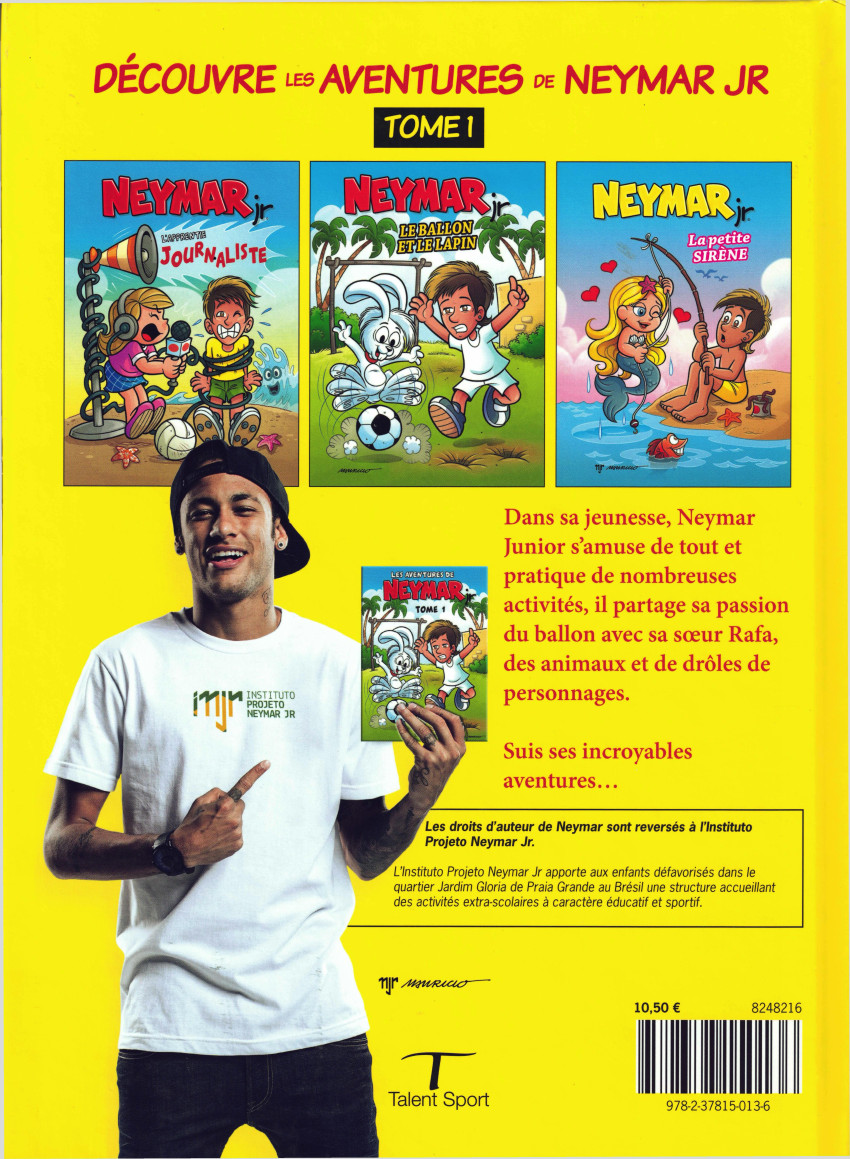 Verso de l'album Les aventures de Neymar Jr Tome 1