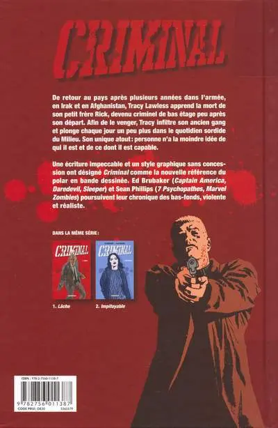 Verso de l'album Criminal Tome 2 Impitoyable