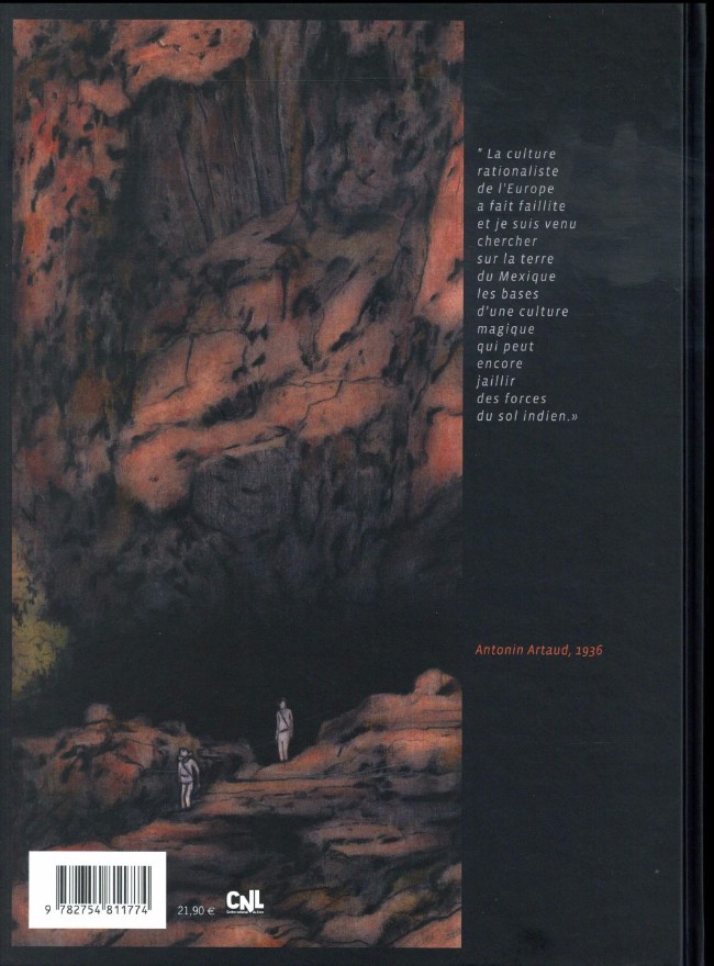 Verso de l'album L'Esprit rouge Antonin Artaud, un voyage mexicain