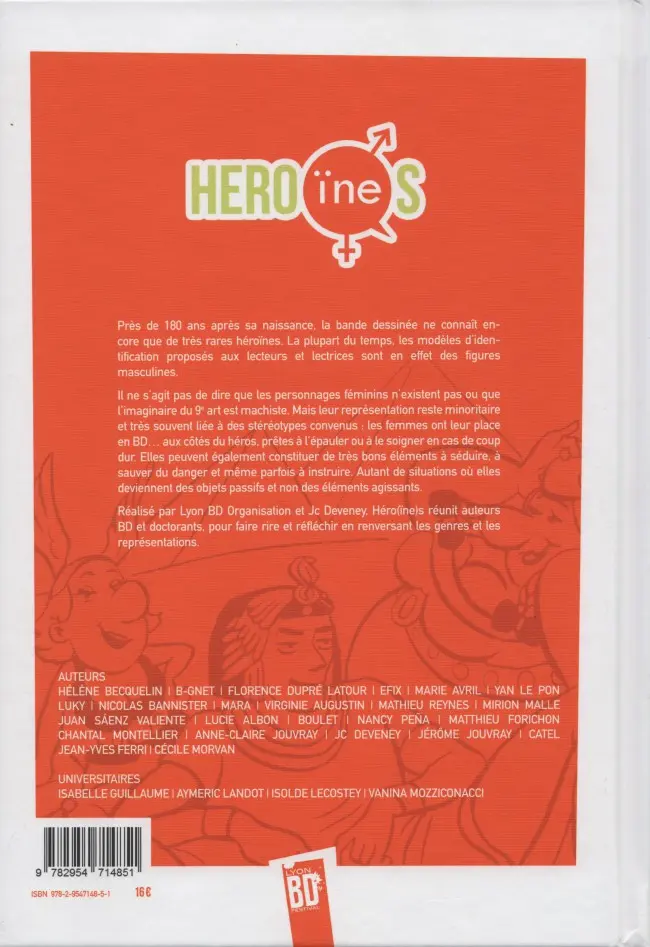 Verso de l'album Héro(ïne)s La représentation féminine en bande dessinée