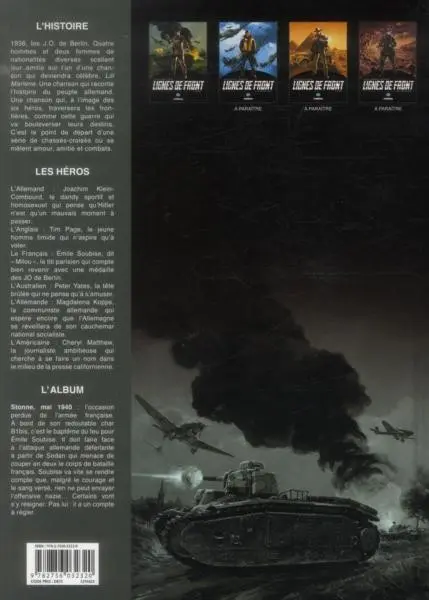 Verso de l'album Lignes de front Tome 1 Stonne