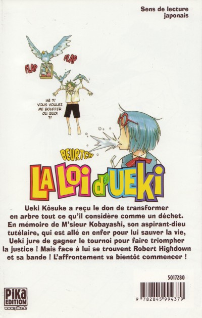 Verso de l'album La Loi d'Ueki Tome 5