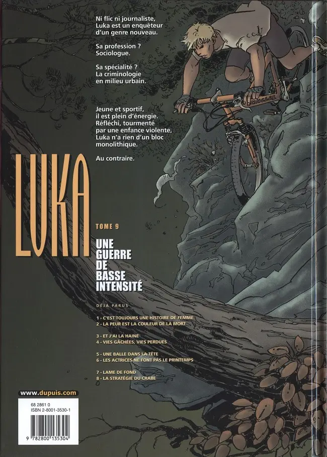 Verso de l'album Luka Tome 9 Une guerre de basse intensité