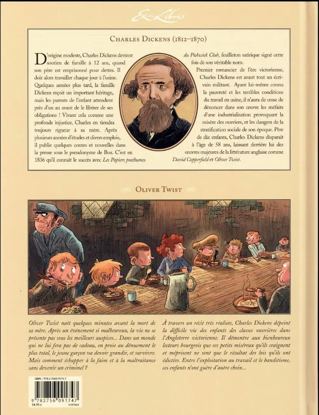 Verso de l'album Oliver Twist
