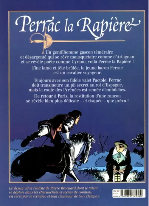 Verso de l'album Perrac la rapière Tome 2 Sur la route d'espagne