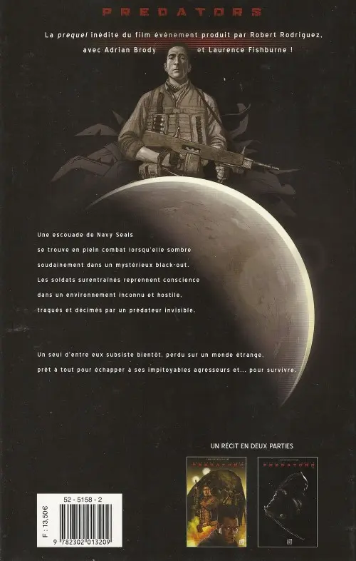 Verso de l'album Predators Tome 1