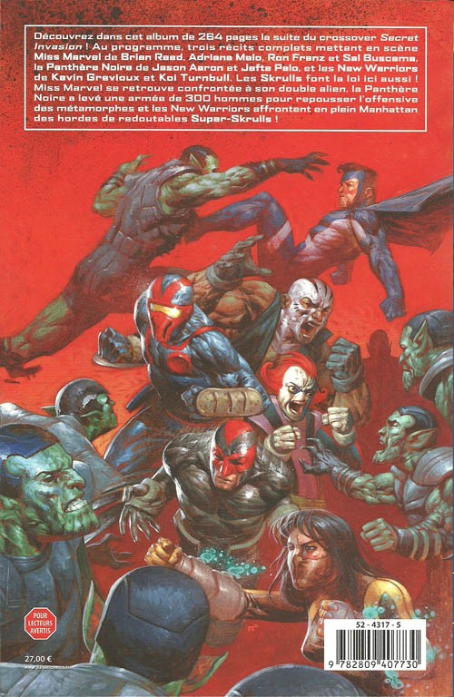 Verso de l'album Secret invasion Tome 1