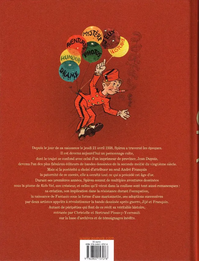 Verso de l'album La Véritable Histoire de Spirou Tome 1 1937-1946
