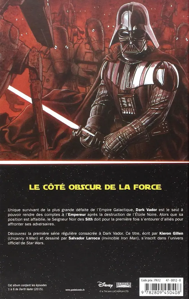 Verso de l'album Star Wars - Dark Vador Tome 1 Vador