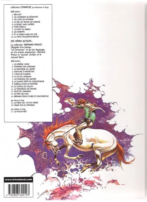 Verso de l'album Comanche Tome 5 Le désert sans lumière