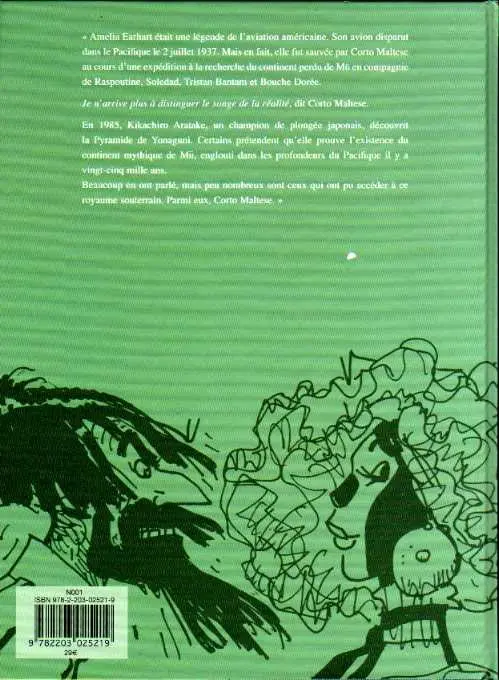 Verso de l'album Corto Maltese Tome 7 Mû - La Cité perdue
