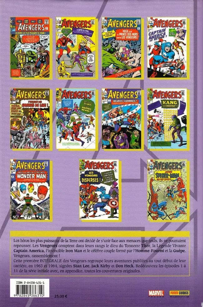 Verso de l'album The Avengers - L'intégrale Tome 1 1963-1964