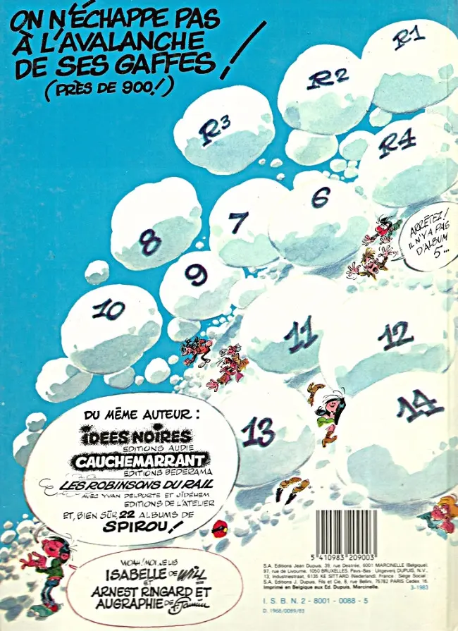Verso de l'album Gaston Tome 6 Des gaffes et des dégâts