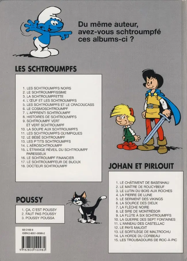 Verso de l'album Johan et Pirlouit Tome 4 La pierre de lune