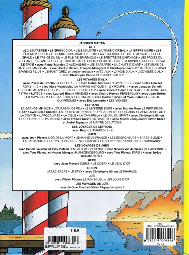 Verso de l'album Lefranc Tome 2 L'ouragan de feu