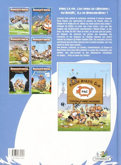 Verso de l'album Les Rugbymen Tome 1 On va leur mettre les poings sur les yeux !