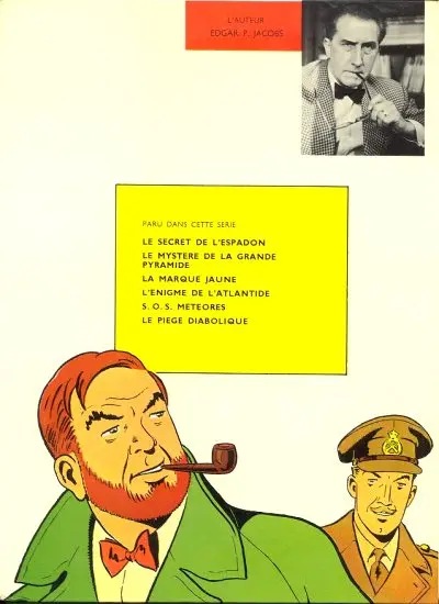 Verso de l'album Blake et Mortimer Le Mystère de la Grande Pyramide