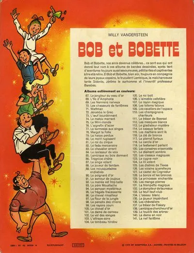 Verso de l'album Bob et Bobette Tome 141 La nef fantôme