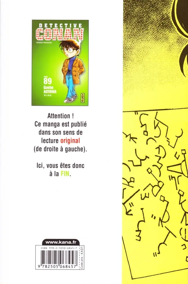 Verso de l'album Détective Conan Tome 89
