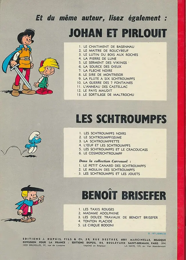 Verso de l'album Benoît Brisefer Tome 5 Le cirque Bodoni