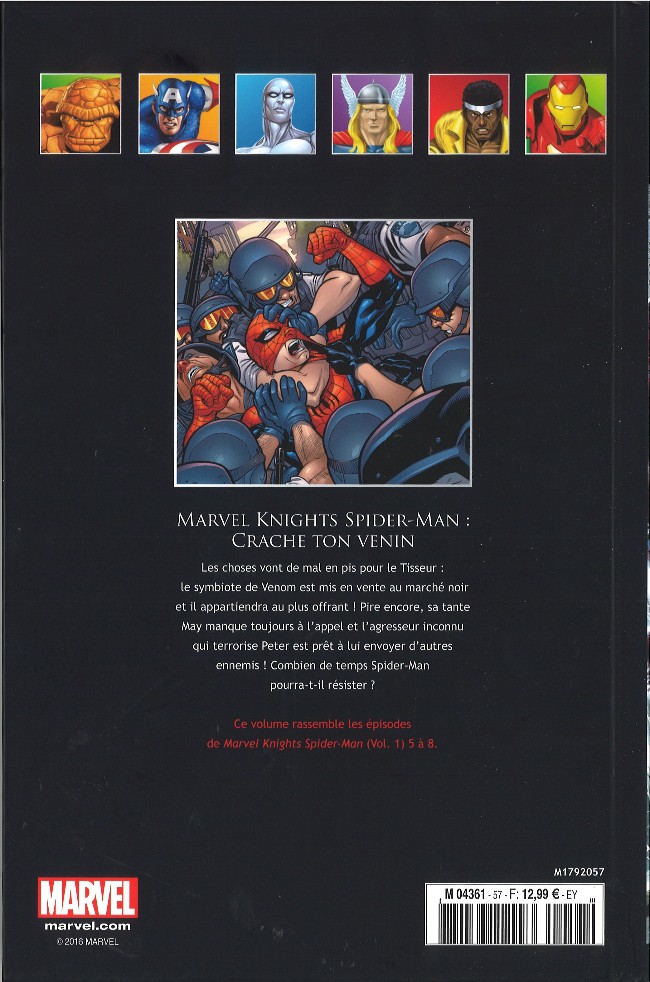 Verso de l'album Marvel Comics - La collection de référence Tome 57 Marvel Knights Spider-Man - Crache ton Venin