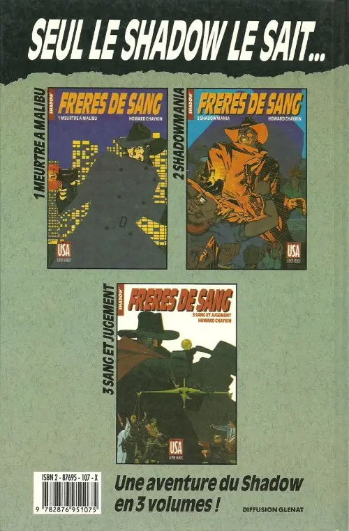 Verso de l'album Super Héros Tome 34 Shadow : Frères de sang 2/3 : Shadowmania