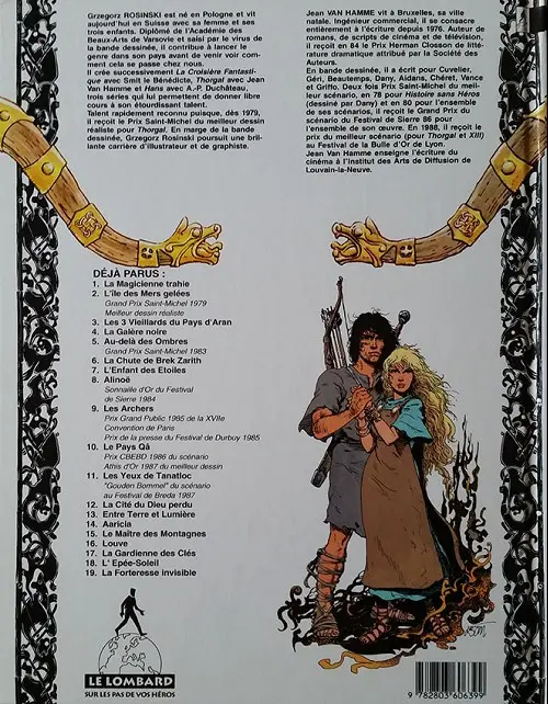 Verso de l'album Thorgal Tome 12 La cité du dieu perdu