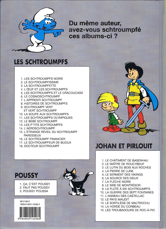 Verso de l'album Johan et Pirlouit Tome 4 La pierre de Lune