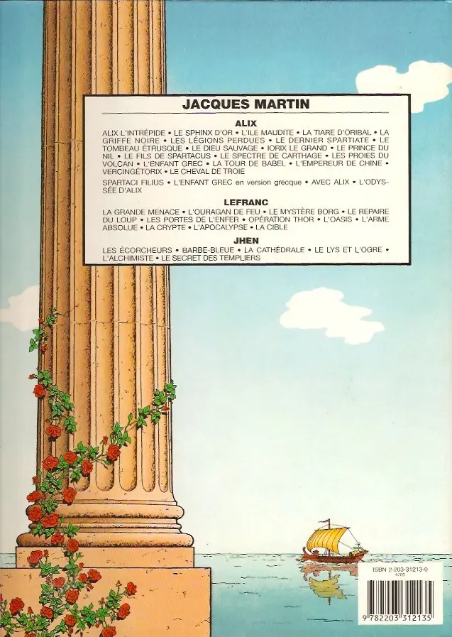 Verso de l'album Alix Tome 13 le spectre de Carthage