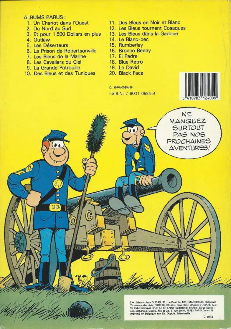 Verso de l'album Les Tuniques Bleues Tome 13 Les Bleus dans la gadoue
