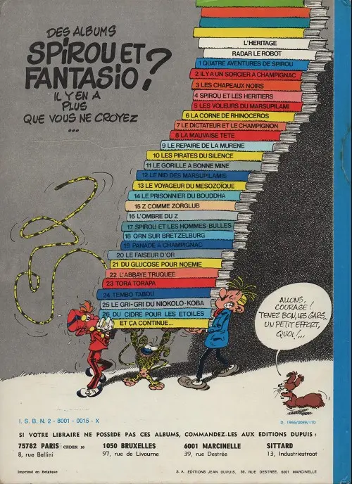 Verso de l'album Spirou et Fantasio Tome 13 Le Voyageur du mésozoïque