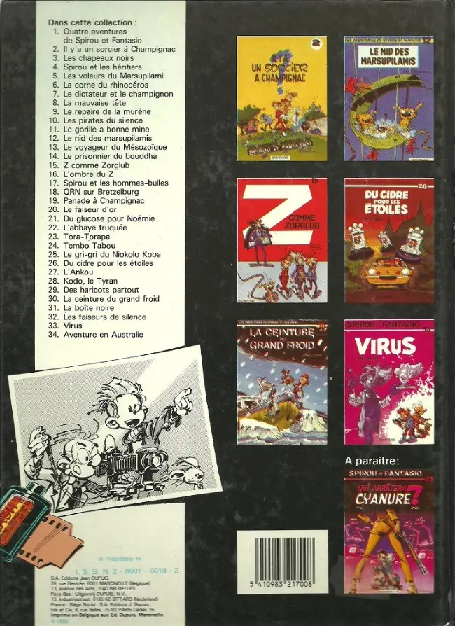 Verso de l'album Spirou et Fantasio Tome 17 Spirou et les hommes-bulles