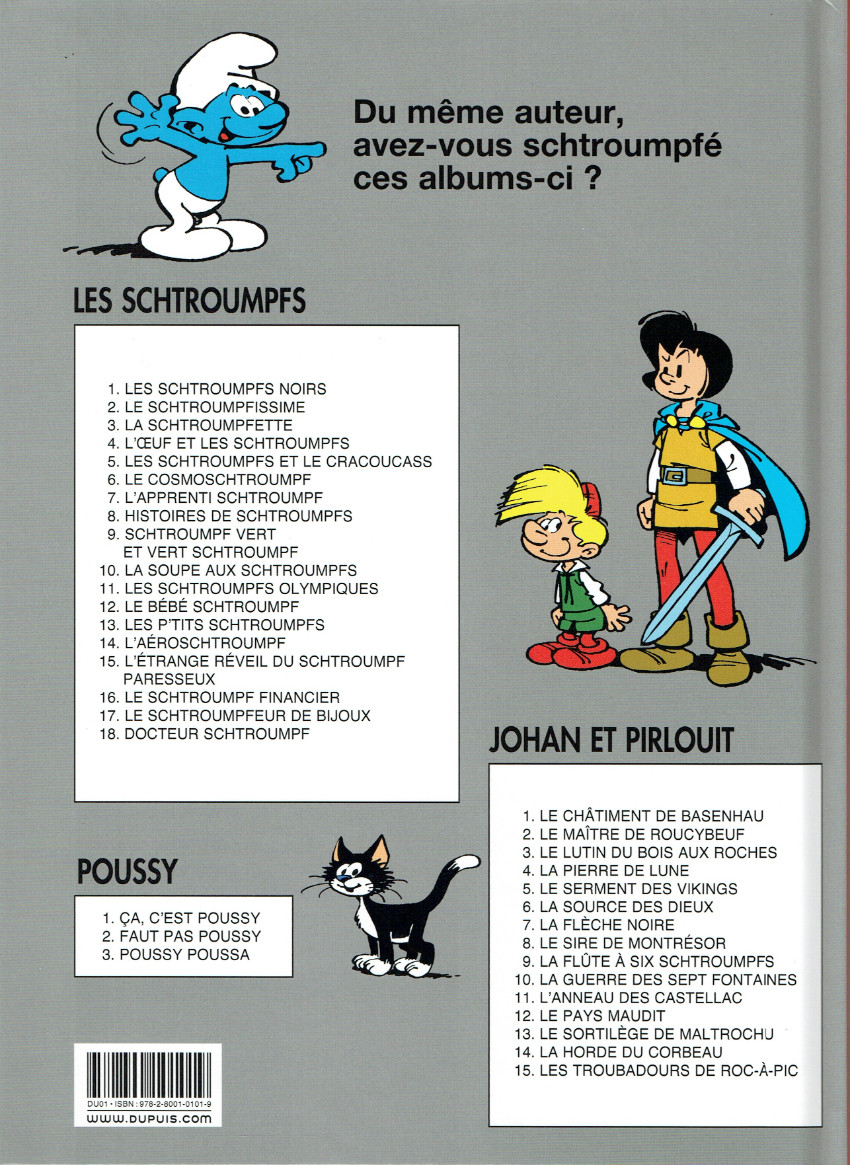 Verso de l'album Johan et Pirlouit Tome 7 La flèche noire