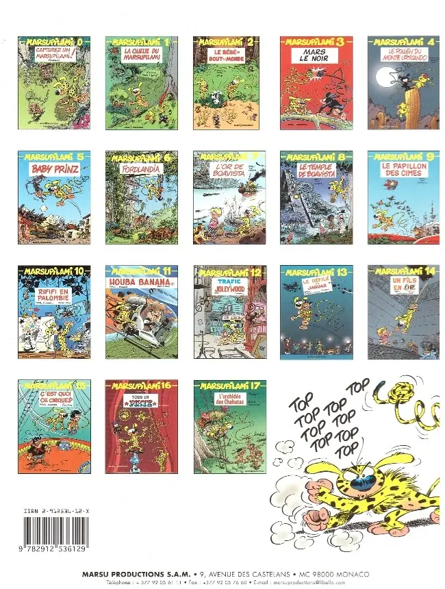 Verso de l'album Marsupilami Tome 14 Un fils en or