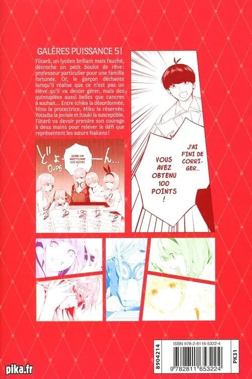 Verso de l'album The Quintessential Quintuplets 1