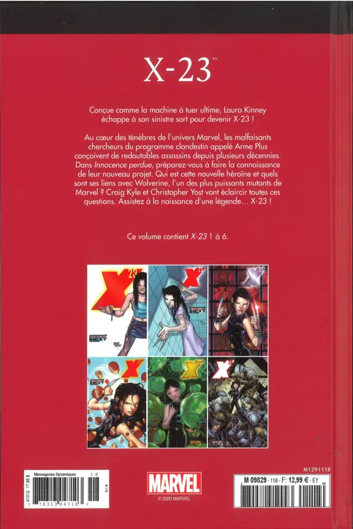 Verso de l'album Le meilleur des Super-Héros Marvel Tome 118 X-23