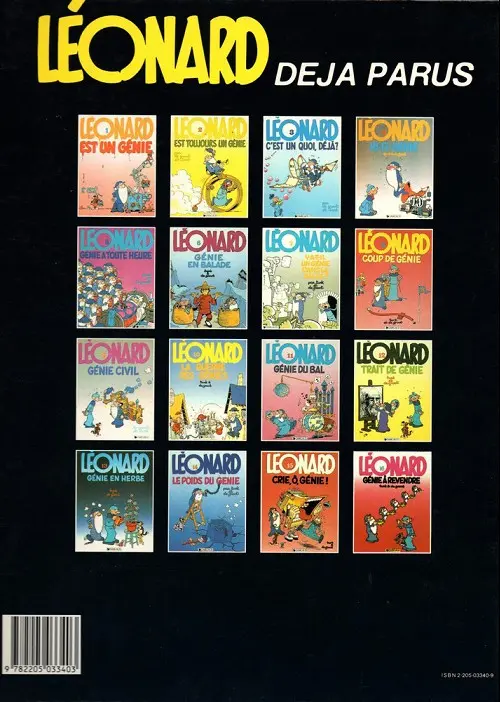 Verso de l'album Léonard Tome 15 Crie, ô, génie !