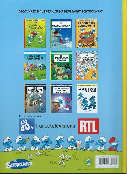 Verso de l'album Les Schtroumpfs Tome 27 Schtroumpf les bains