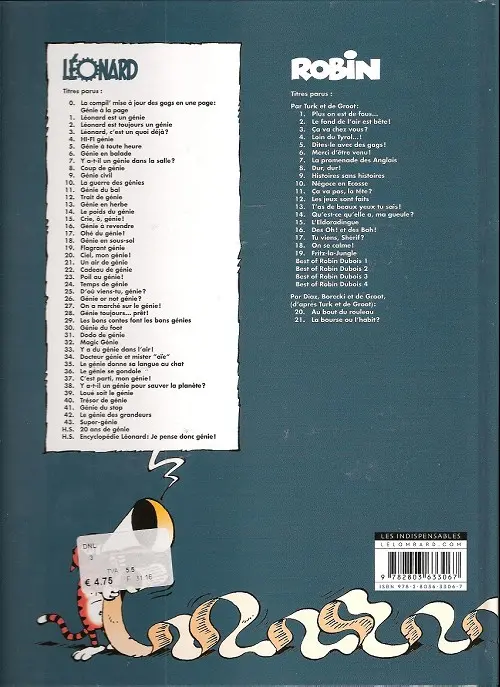 Verso de l'album Léonard Tome 36 Le génie se gondole
