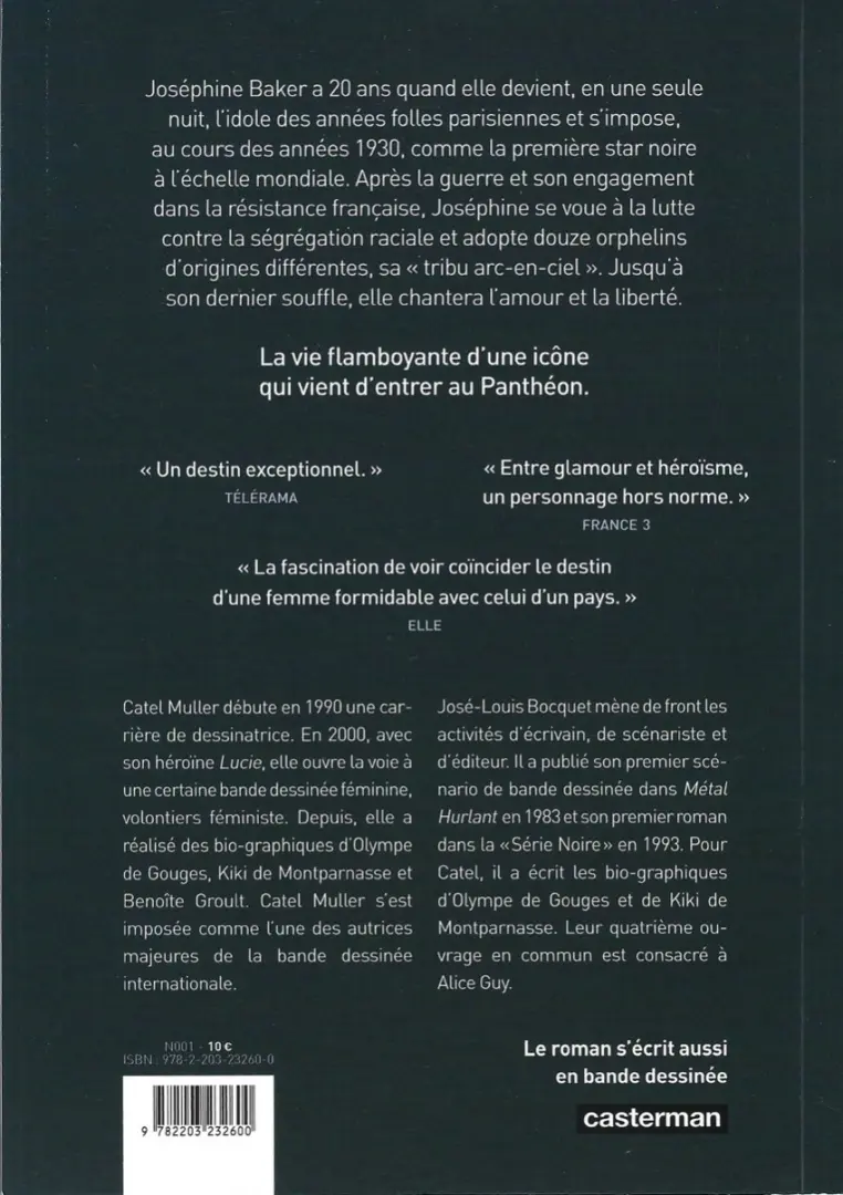 Verso de l'album Joséphine Baker