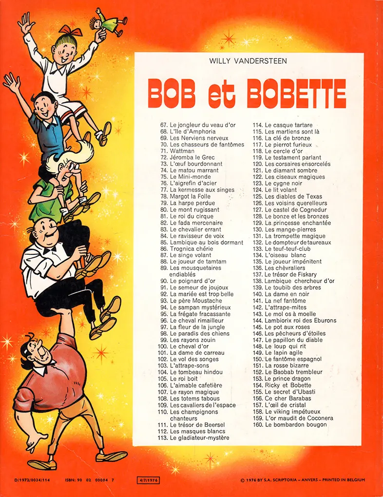 Verso de l'album Bob et Bobette Tome 100 Le cheval d'or
