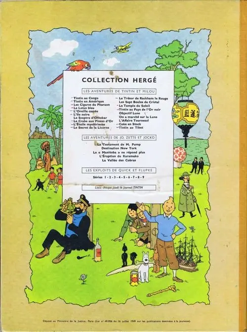 Verso de l'album Tintin Tome 19 Coke en stock