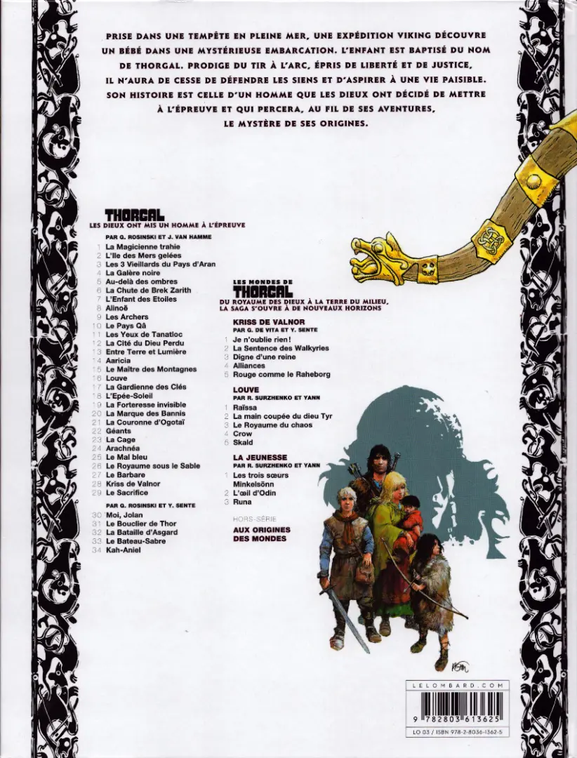 Verso de l'album Thorgal Tome 24 Arachnéa