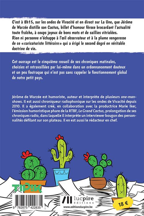 Verso de l'album Les Cactus de Jérôme de Warzée 5 Les Cactus de Jérôme de Warzée